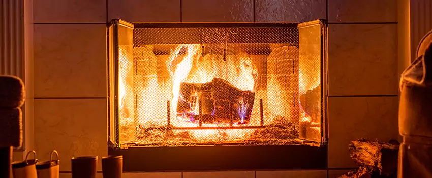 Mendota Hearth Landscape Fireplace Installation in Springfield, Virginia